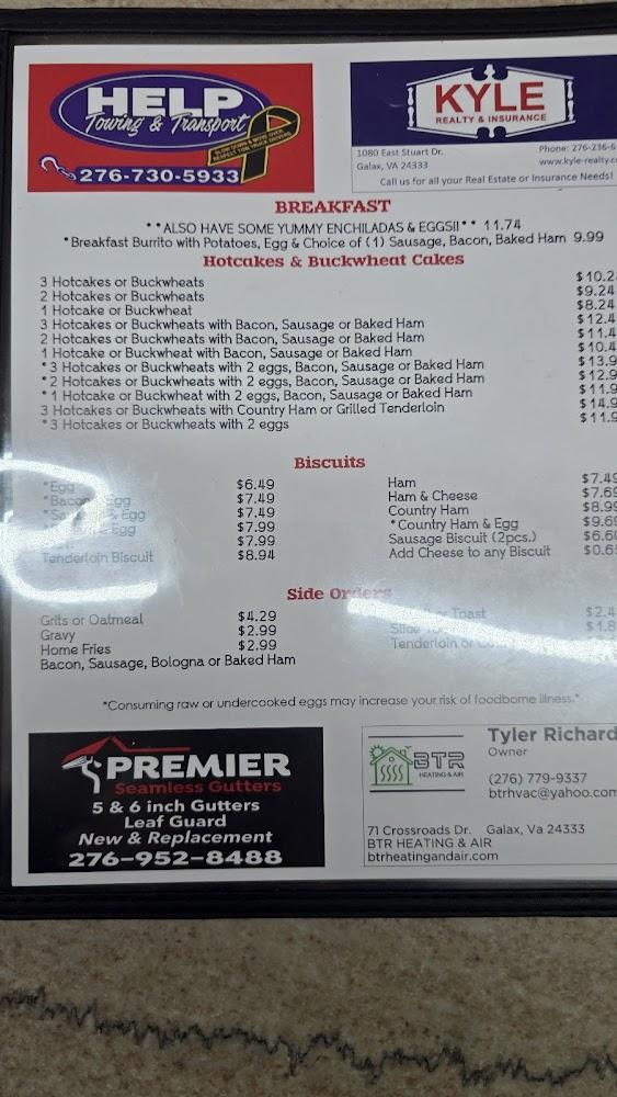 THE Hillsville Diner Menu image 2