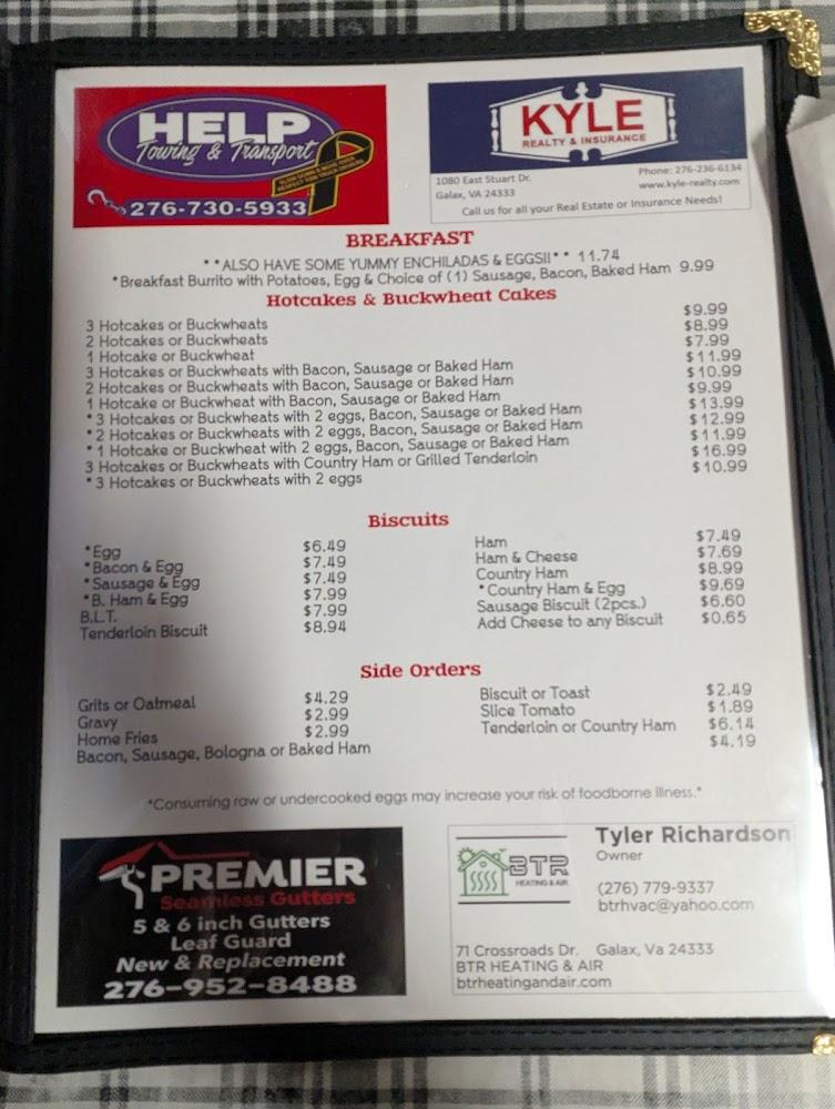 THE Hillsville Diner Menu image 3