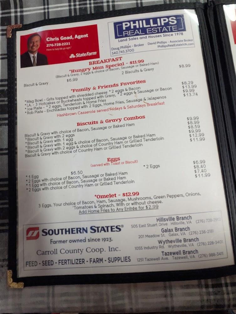 THE Hillsville Diner Menu image 4